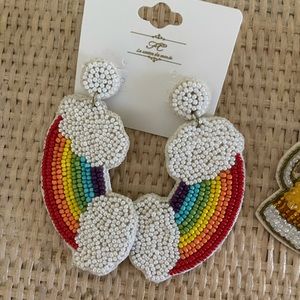 Rainbow beaded earrings